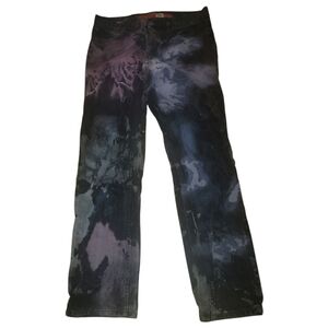 Sears roebuck & co. jeans custom Straight black denim Purple gray yellow 34 x 32